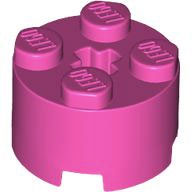 Brick Round 2 x 2 with Axle Hole in Dark Pink