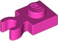 Plate Special 1 x 1 with Clip Vertical [Thick Open O Clip] in Dark Pink