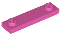 Plate Special 1 x 4 with 2 Studs with Groove [New Underside] in Dark Pink