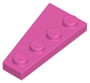 Wedge Plate 4 x 2 Right in Dark Pink