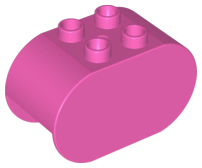 Duplo Brick 2 x 4 x 2 Rounded Ends in Dark Pink