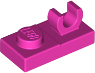 Plate Special 1 x 2, Top Clip [Open O] in Dark Pink