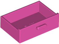 Cupboard 2 x 3 Drawer in Dark Pink