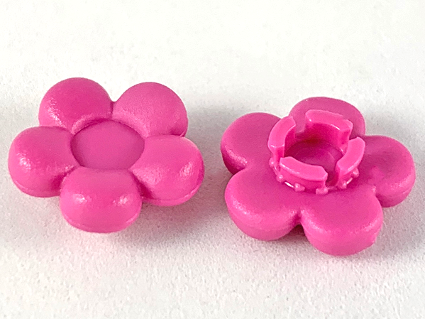 Clikits Icon, Flower 2 x 2 Small, 5 Petals with Pin [Frosted] in Dark Pink