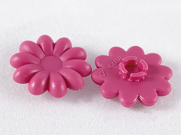 Clikits Icon, Flower 2 x 2 Large, 10 Petals with Pin [Frosted] in Dark Pink