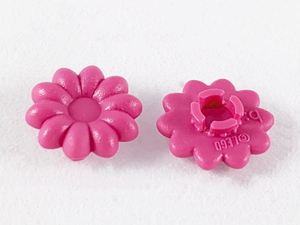 Clikits Icon, Flower 2 x 2 Small, 10 Petals with Pin [Frosted] in Dark Pink