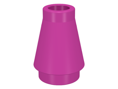 Cone 1 x 1 [No Top Groove] in Dark Pink