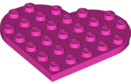 Plate Angled 6 x 6 Heart Shape in Dark Pink