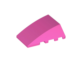 Brick Wedged, Curved 4 x 4 No Top Studs in Dark Pink