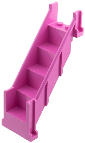 Stairs 4 x 7 x 9 1/3 Straight Enclosed in Dark Pink