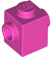 Brick Special 1 x 1 with Studs on 2 Sides in Dark Pink