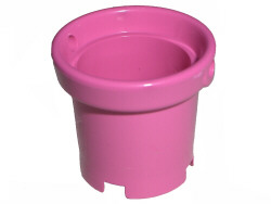 Bucket with Handle Holes and 5 Bottom Holes - Center Bottom Stud Holder in Dark Pink