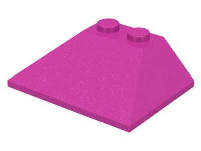 Brick Sloped 45° 3 x 4 Double / 33° in Dark Pink