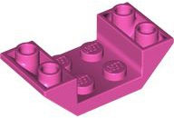Brick Sloped Inverted 45° 4 x 2 Double with 2 x 2 Recessed in Dark Pink
