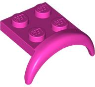 Wheel Arch, Mudguard 2 x 3 x 1 1/3 with 2 x 2 Plate in Dark Pink