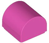Brick Curved 1 x 1 x 2/3 Double Curved Top, No Studs in Dark Pink