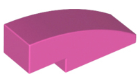 Brick Curved 3 x 1 No Studs in Dark Pink
