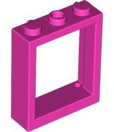 Window Frame 1 x 3 x 3 in Dark Pink