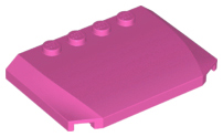 Brick Wedged, Curved Triple 4 x 6 x 2/3 with 4 Studs in Dark Pink