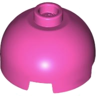 Brick Round 2 x 2 Dome Top, Vented Stud in Dark Pink