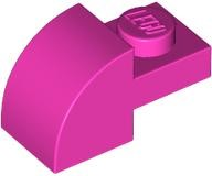 Brick Curved 1 x 2 x 1 with Curved Top in Dark Pink