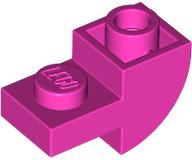 Brick Curved Inverted 1 x 2 with 1 x 1 Cutouts in Dark Pink