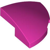 Brick Round Corner, Curved 2 x 2 x 2/3 Quarter Circle With 1 x 1 Bottom Cutout in Dark Pink