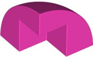 Brick Round Corner, Curved 2 x 2 x 1 2/3 Quarter Dome with 1 Cutout in Dark Pink