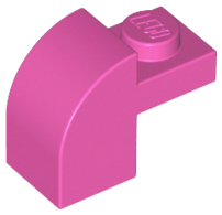 Brick Curved 1 x 2 x 1 1/3 with Curved Top in Dark Pink