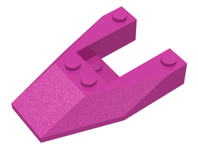 Brick Wedged, Sloped 6 x 4 Cutout, No Stud Notches in Dark Pink