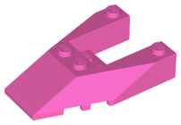 Brick Wedged, Sloped 6 x 4 Cutout, Stud Notches in Dark Pink