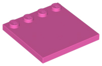 Plate Special 4 x 4, Studs on One Edge Plain] in Dark Pink