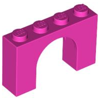 Brick Arch 1 x 4 x 2 in Dark Pink