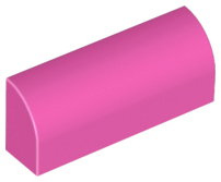 Brick Curved 1 x 4 x 1 1/3 No Studs, Lowered Inside Support in Dark Pink