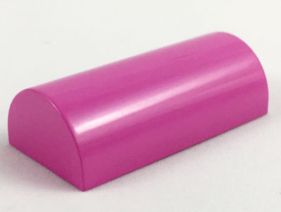 Brick Curved 2 x 4 Double, No Studs, without Groove in Dark Pink