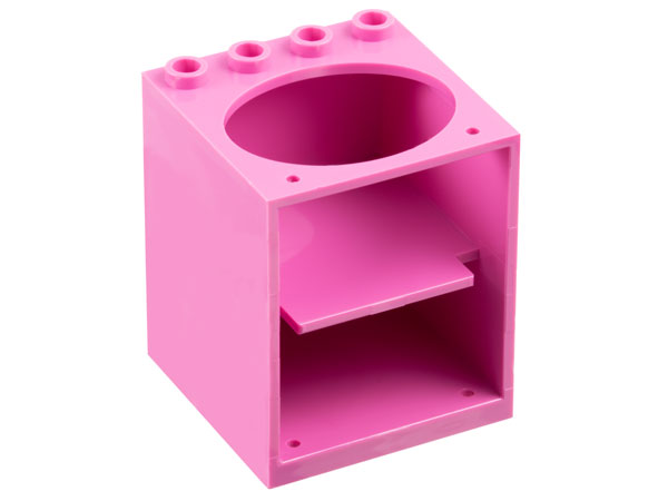 Belville, Cupboard 4 x 4 x 4 with Elliptical Hole for Sink in Dark Pink