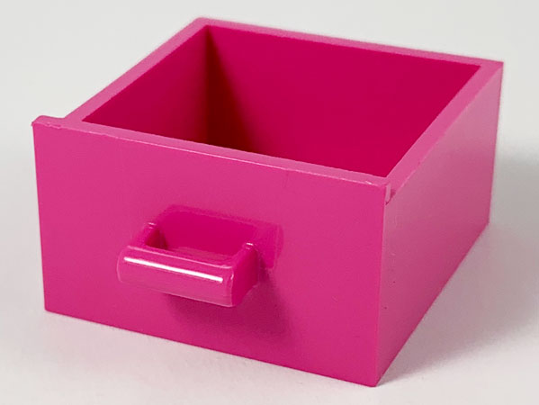 Cupboard 4 x 4 x 4 Drawer, Open Handle in Dark Pink