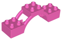 Duplo Brick Arch 2 x 8 x 2 with Support in Dark Pink