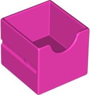 Duplo Drawer 2 x 2 with Semicircle Cutout in Dark Pink