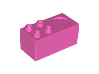 Duplo Stove 2 x 4 x 2 1/2 with 4 Studs and Burner in Dark Pink