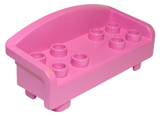Duplo Couch / Sofa with Rounded Back and Eight Studs in Dark Pink