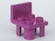 Duplo Chair with 4 Studs and Squared Back in Dark Pink