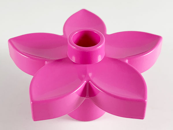 Duplo Plant, Flower with 1 Top Stud in Dark Pink