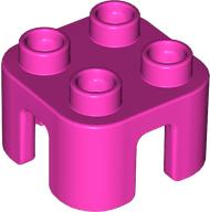 Duplo Chair with no Back / Stool in Dark Pink