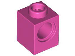 Technic Brick 1 x 1 with Pin Hole in Dark Pink