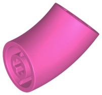 Brick Round 2 x 2 D. Tube with 45° Elbow and Axle Holes (Crossholes) at Each End [SHORT] in Dark Pink