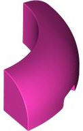 Brick Round Corner 3 x 3 x 1 No Studs in Dark Pink