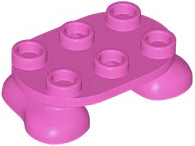 Feet, 2 x 3 x 2/3 with 6 Studs on Top in Dark Pink