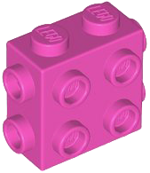 Brick Special 1 x 2 x 1 2/3 with 8 Studs on 3 Sides in Dark Pink