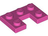 Plate 2 x 3 with 1 x 1 Cutout in Dark Pink